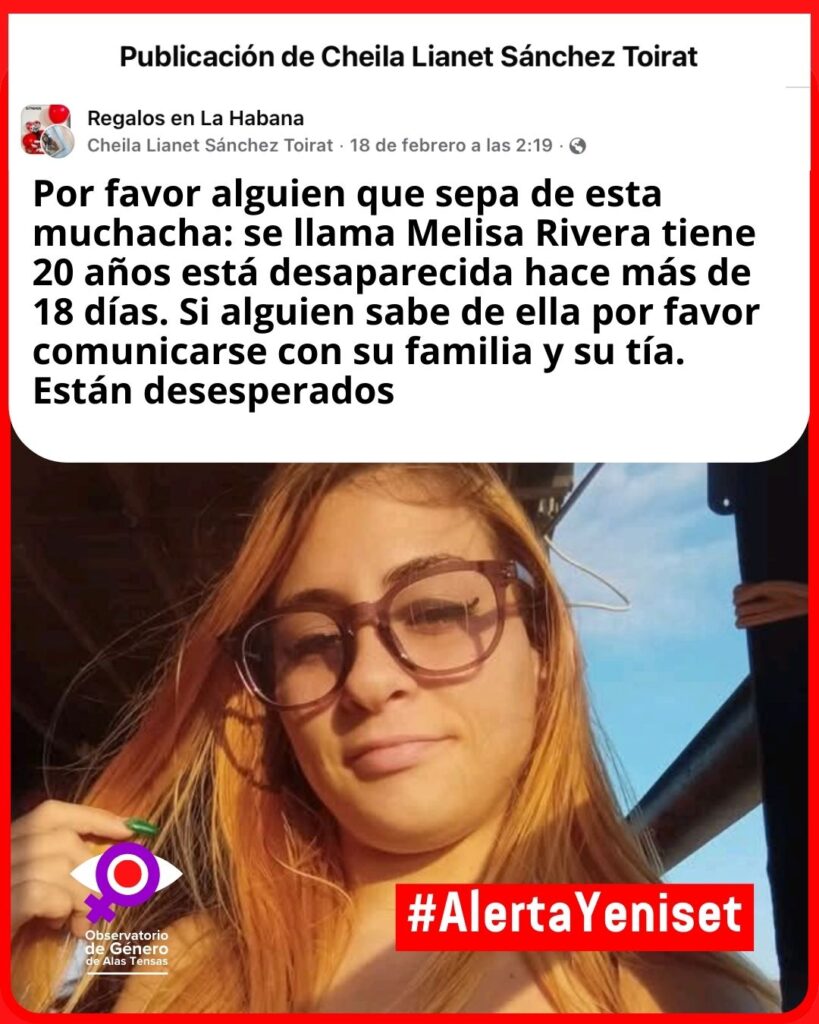Melissa Rivera, desaparecida en Cuba