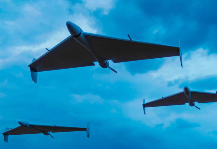 Drones kamikaze iraníes HESA Shahed 136, conocidos como "el AK-47 del aire".