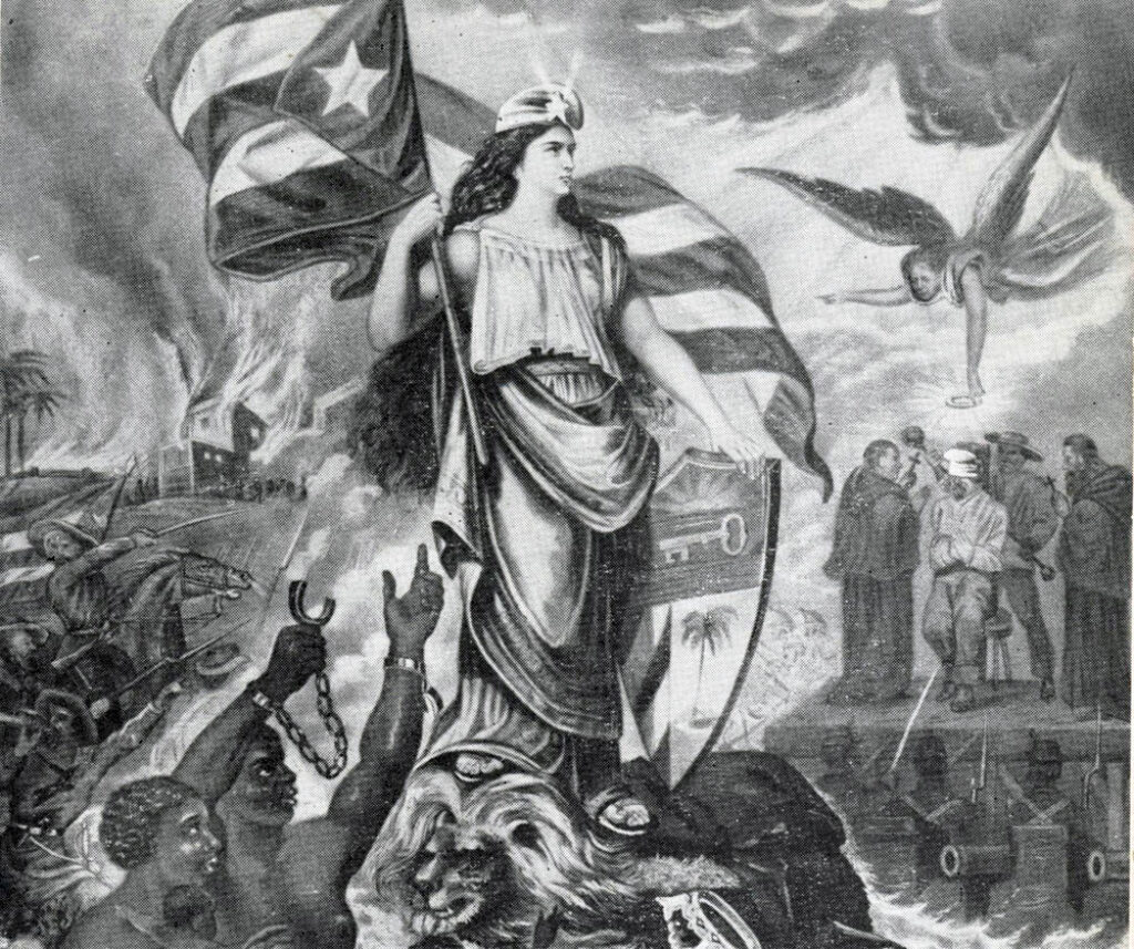 Imagen alegórica de la República de Cuba, reconocida oficialmente el 20 de mayo de 1902.