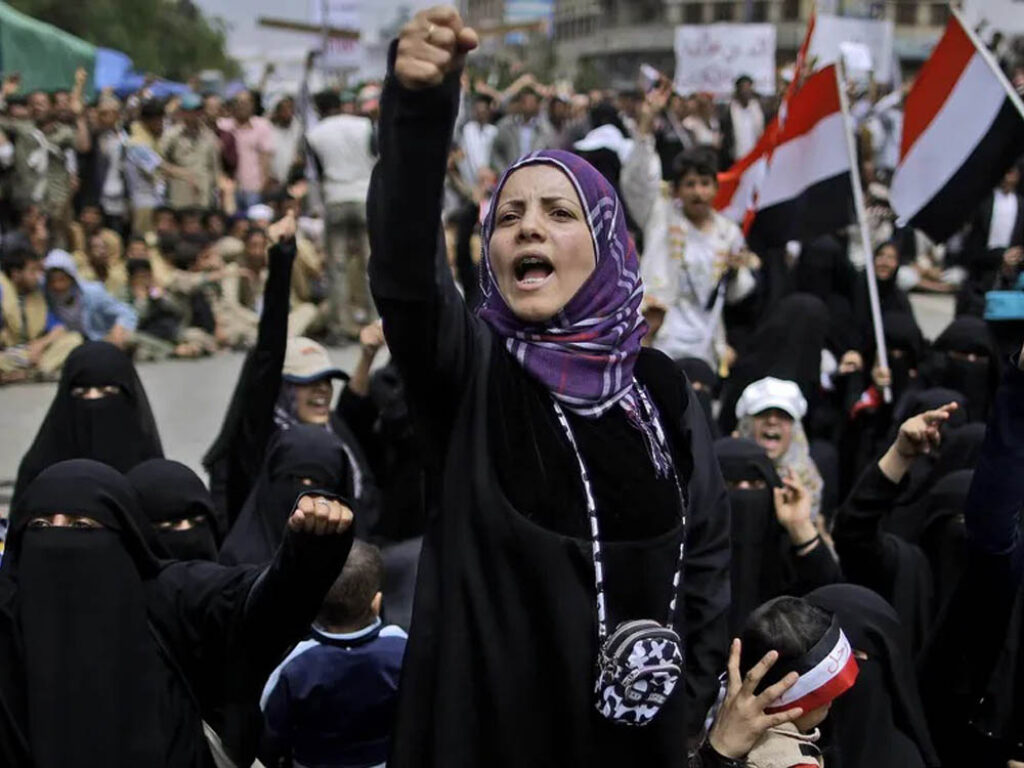 Mujeres yemeníes en la Revolución de Jazmín, 12 de marzo de 2011. Foto: Muhammed Muheisen / AP
