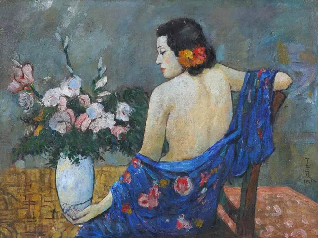 Pan Yuliang: "Dama con vestido azul" (1942).