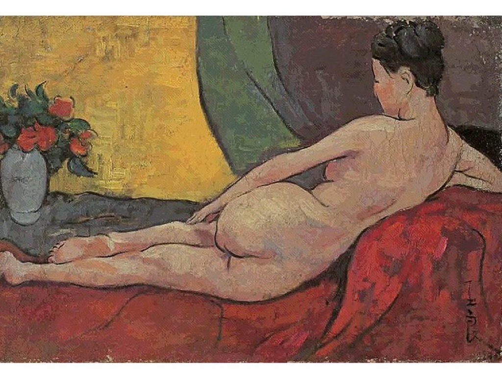 Pan Yuliang: "Mujer reclinada de lado" (sin fecha).