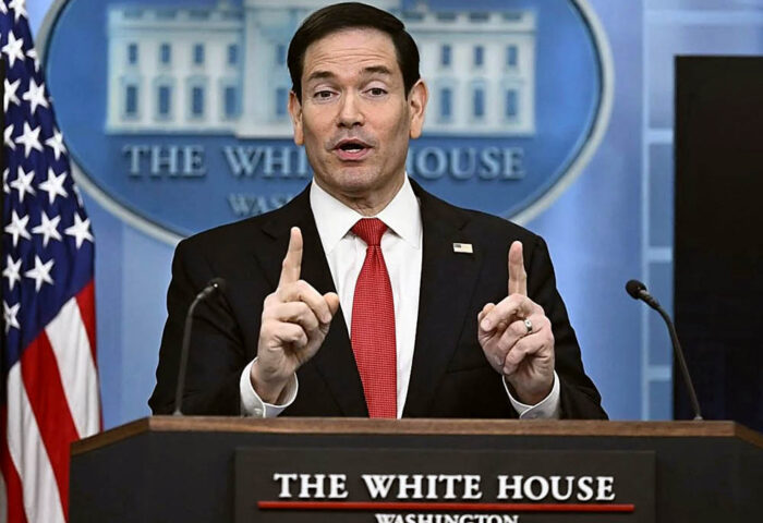 Secretario de Estado estadounidense Marco Rubio durante una comparecencia en la Casa Blanca.