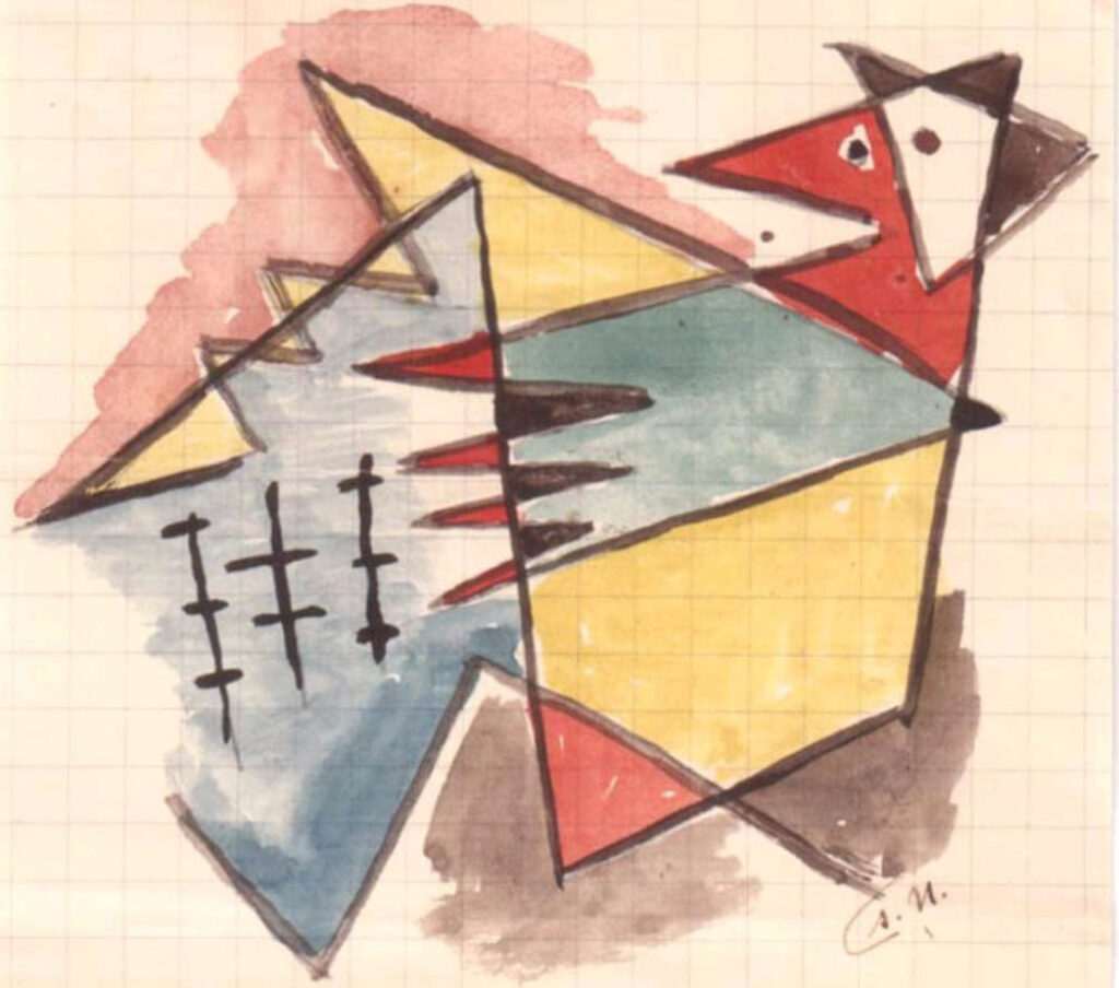 Amalia Nieto: dibujo de la serie "Petrushka" (sin fecha).