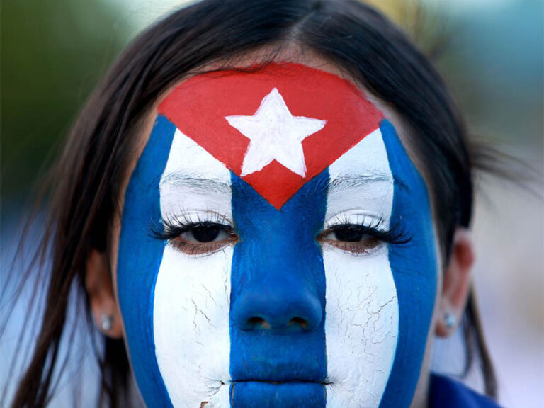 Manifestación por la libertad de Cuba en Miami, 11 de julio de 2022. Foto Joe Raedle / AFP