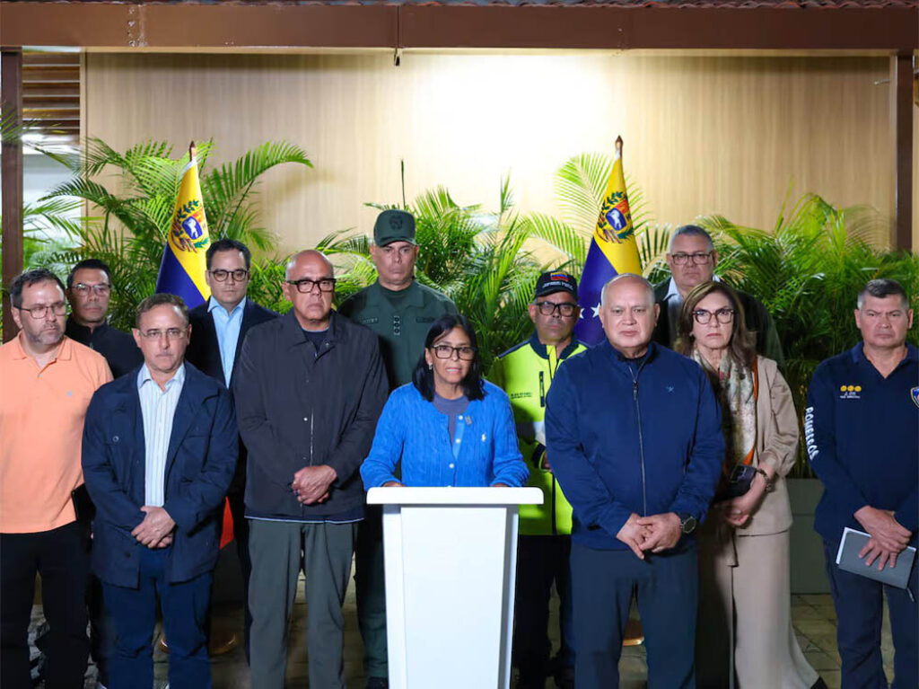Delcy Rodríguez declara la emergencia nacional tras los terremotos del 24 de junio.