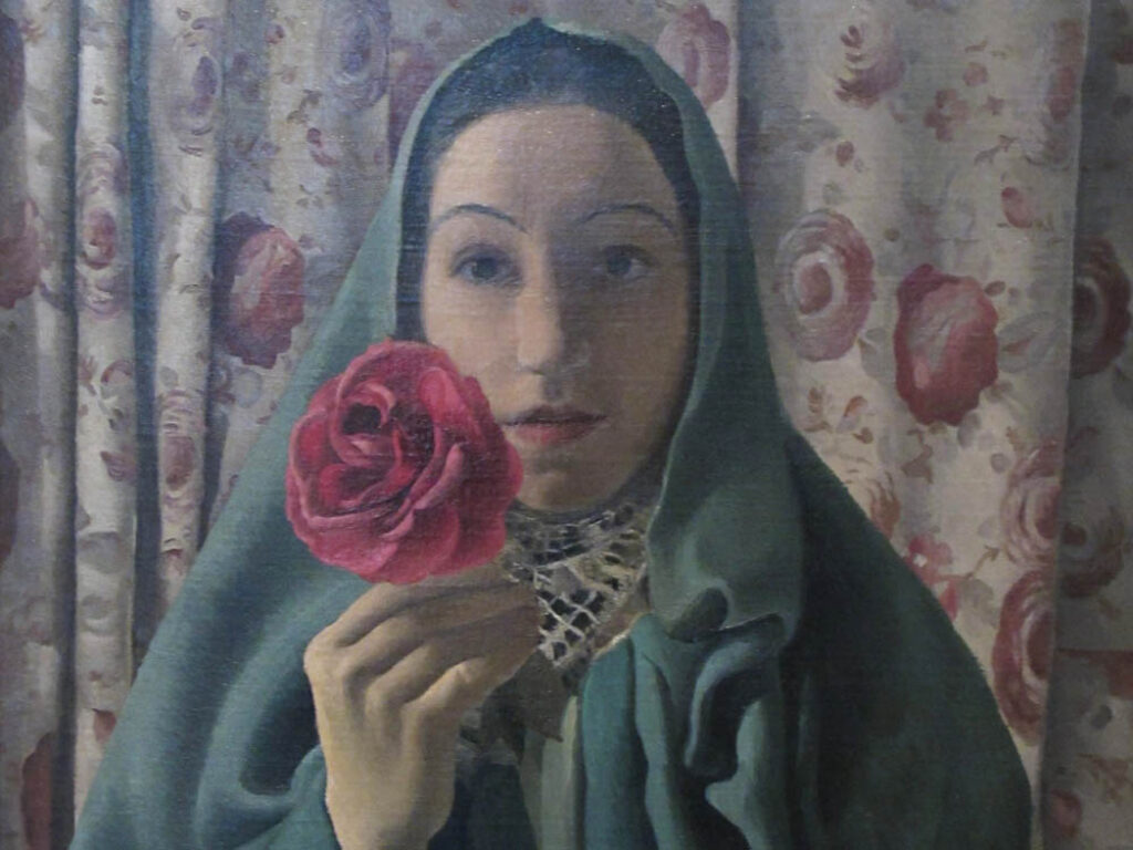 Greta Freist: "Dama con rosa" (1937), detalle.