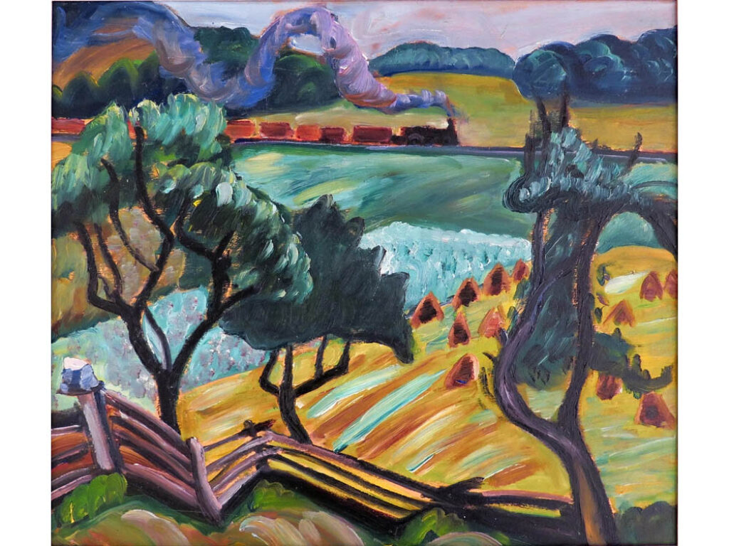 Prudence Heward: "Campos de cultivo cerca de Brockville y Fernbank" (ca. 1942).