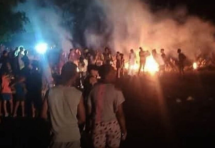 Incendio y protesta popular en el municipio Contramaestre, 21 de junio de 2026.