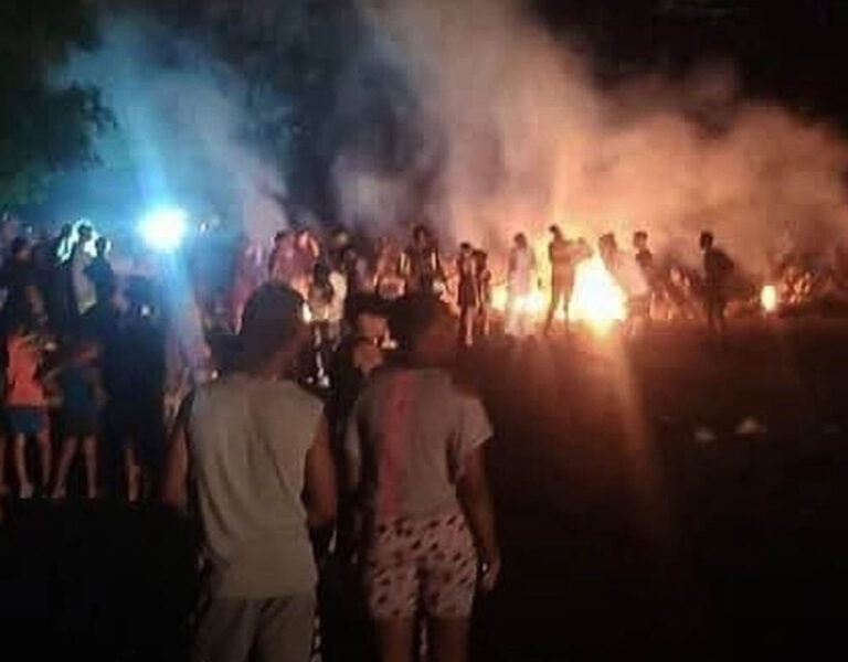 Incendio y protesta popular en el municipio Contramaestre, 21 de junio de 2026.